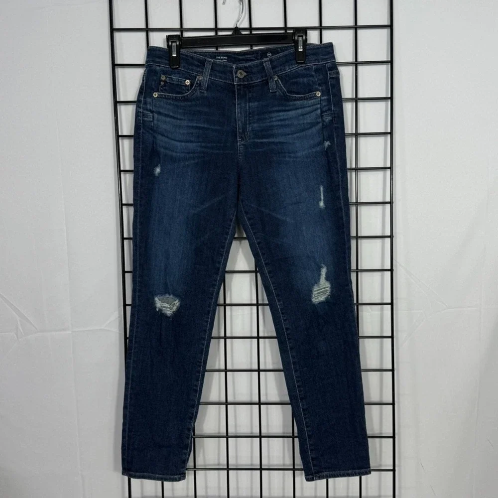 AG The Beau Slouchy Skinny Jeans Womens 28 Blue Distressed Stretch‎ AG-30434 28